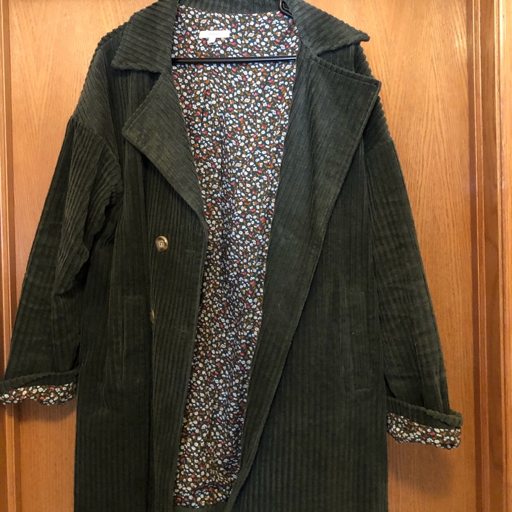 Green Corduroy lined jacket
